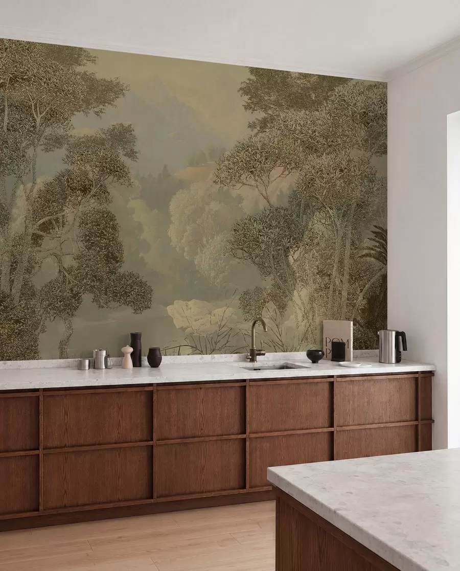 Шпалери Тропічний ліс у коричневих тонах u97403