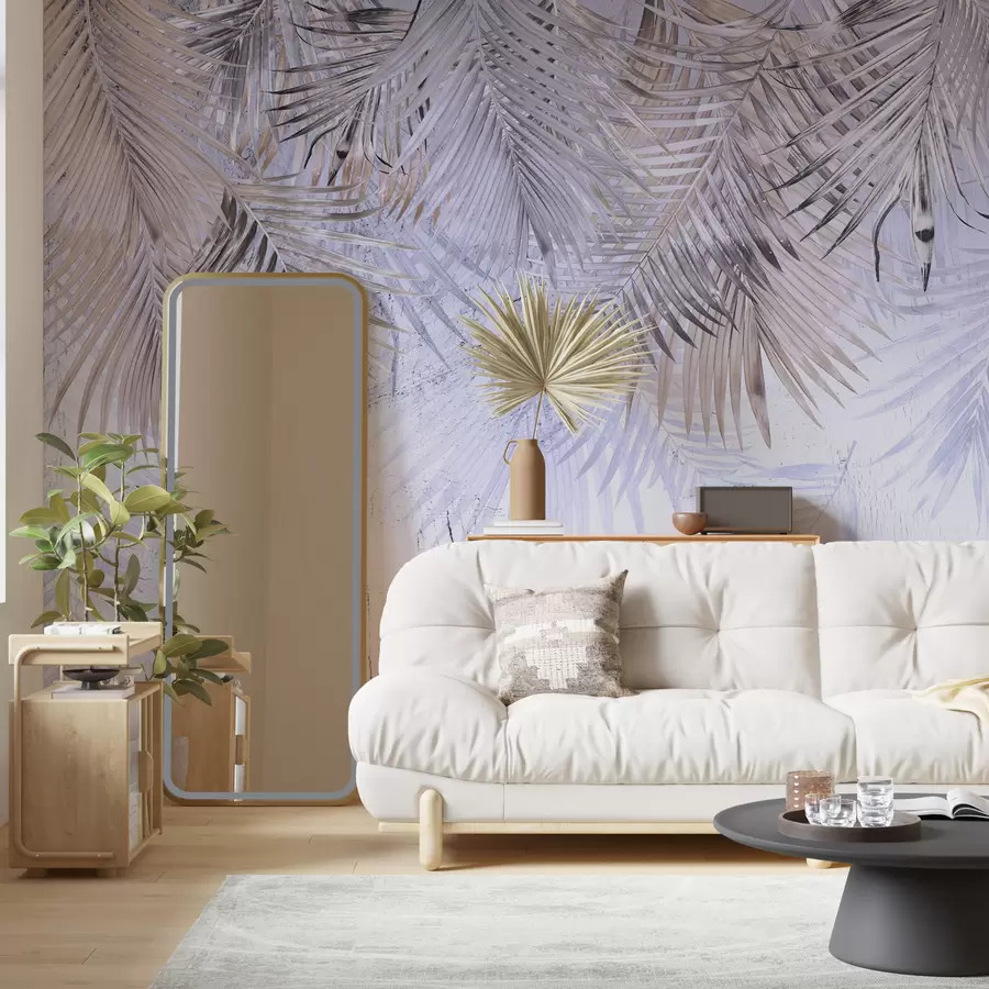 Шпалери Пурпурне тропічне листя в стилі гранж u93843v1