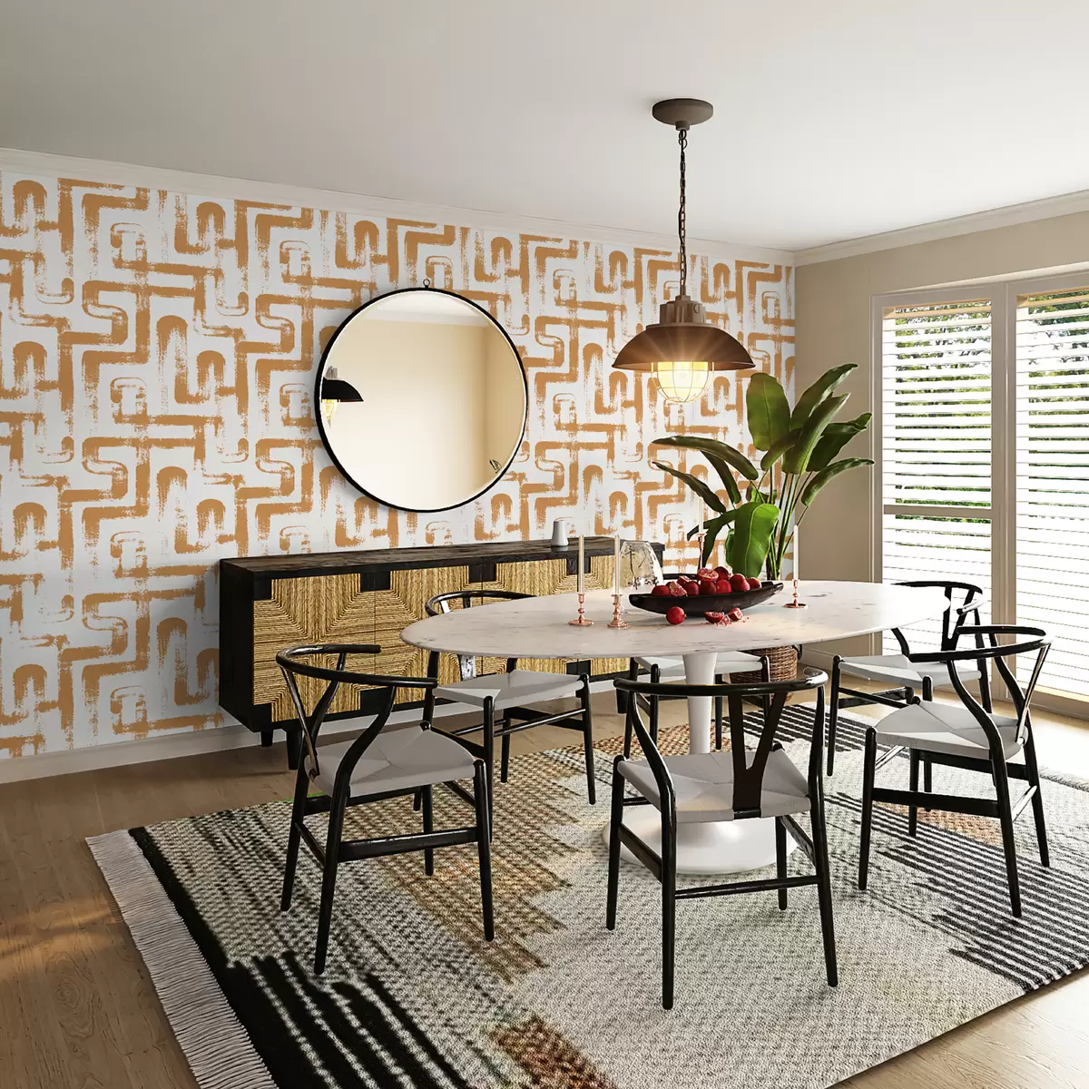 Шпалери Магія ліній: Помаранчевий u99091v2