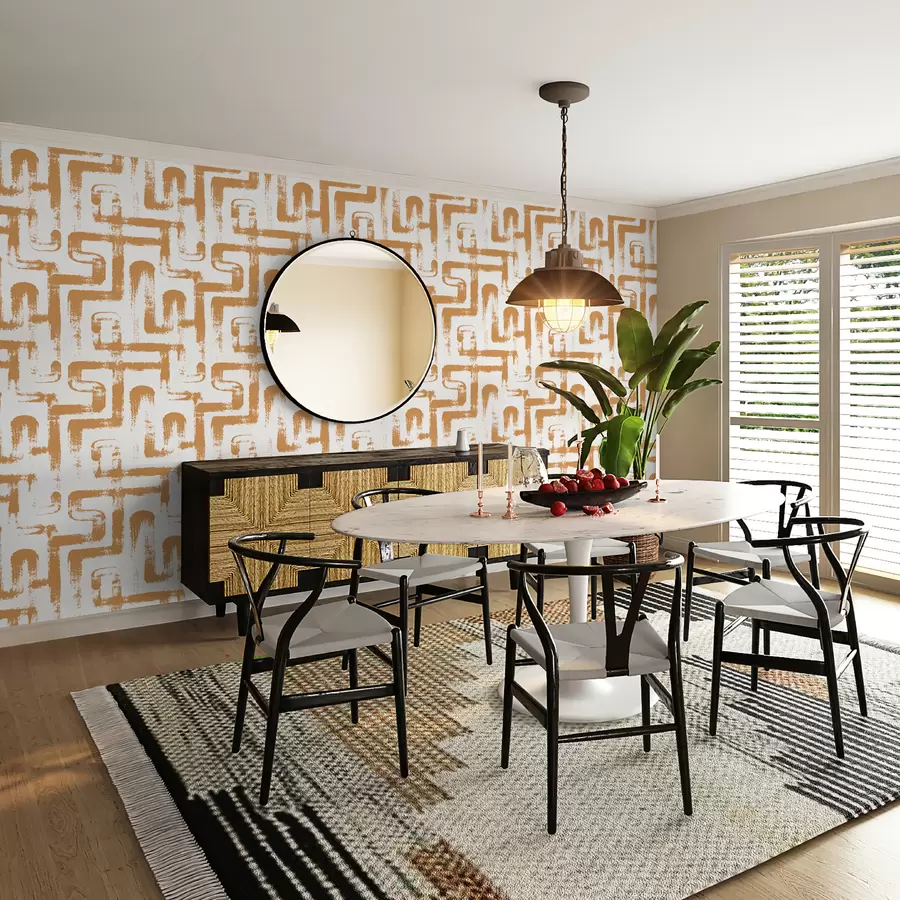 Шпалери Магія ліній: Помаранчевий u99091v2