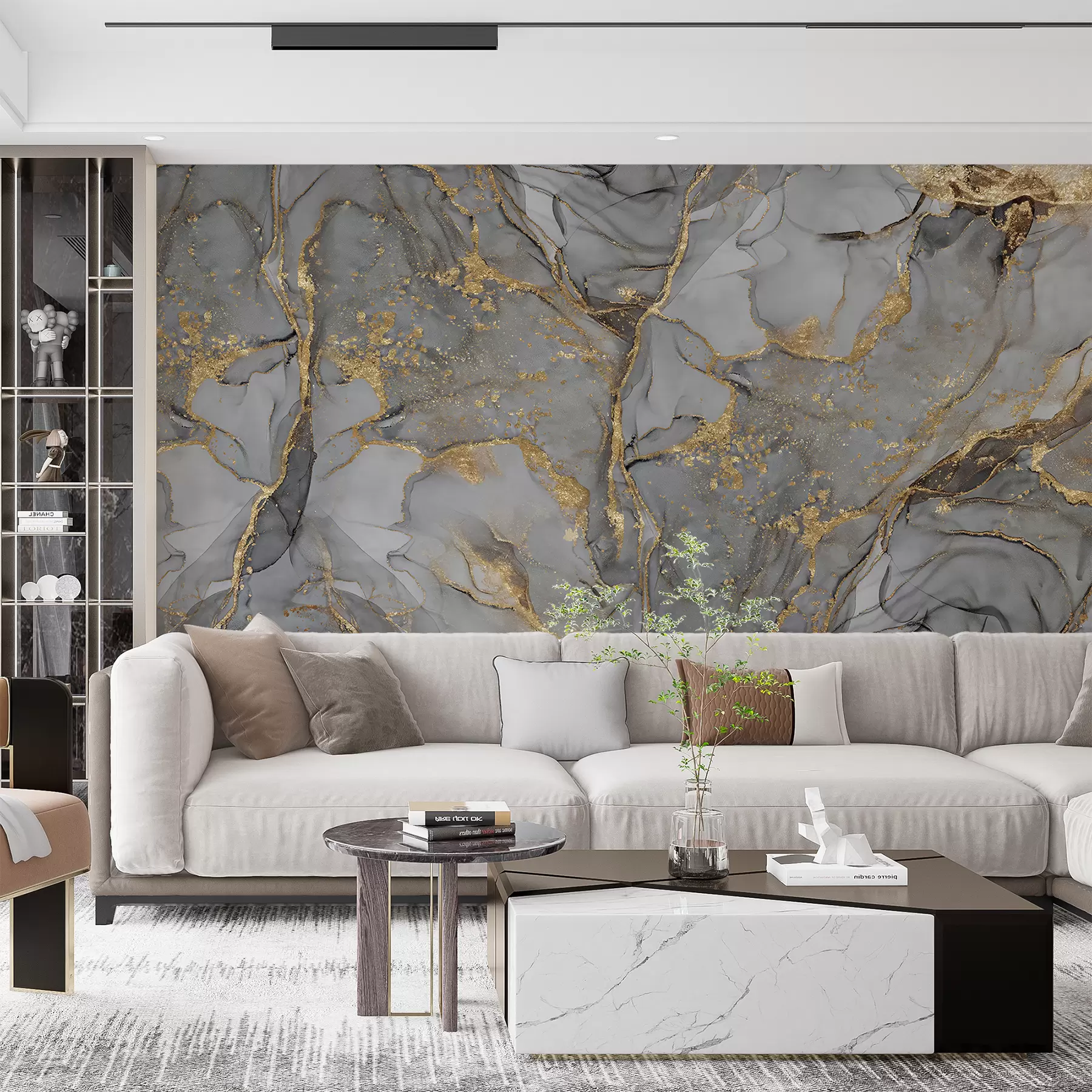 Шпалери Сірий мармур u93578d2