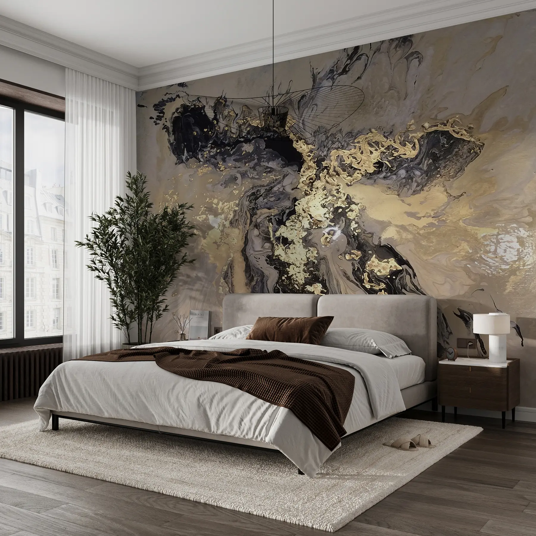 Шпалери Чорний мармур u16941d3